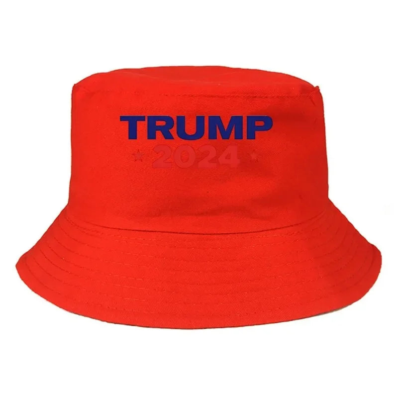 Trump 2024 Pin Print Bucket Hat Summer Woman Foldable Bucket Hat Man Casual Printed Unisex Outdoor Sunscreen Fishing Hunting Cap