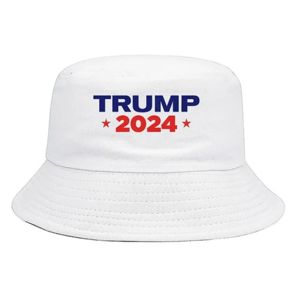 Trump 2024 Pin Print Bucket Hat Summer Woman Foldable Bucket Hat Man Casual Printed Unisex Outdoor Sunscreen Fishing Hunting Cap