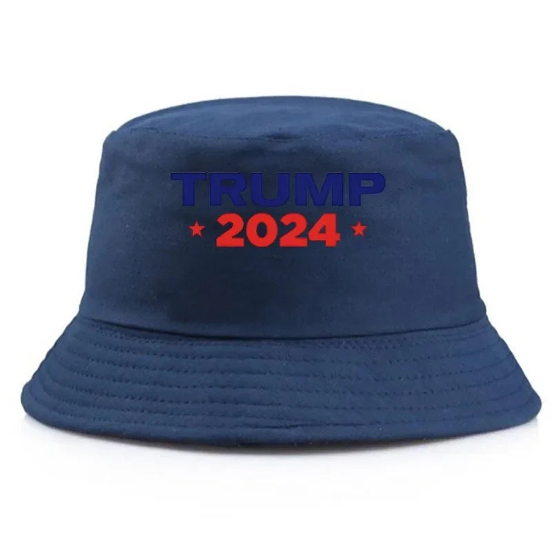 Trump 2024 Pin Print Bucket Hat Summer Woman Foldable Bucket Hat Man Casual Printed Unisex Outdoor Sunscreen Fishing Hunting Cap