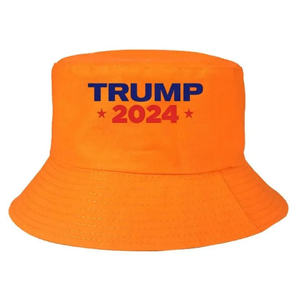 Trump 2024 Pin Print Bucket Hat Summer Woman Foldable Bucket Hat Man Casual Printed Unisex Outdoor Sunscreen Fishing Hunting Cap